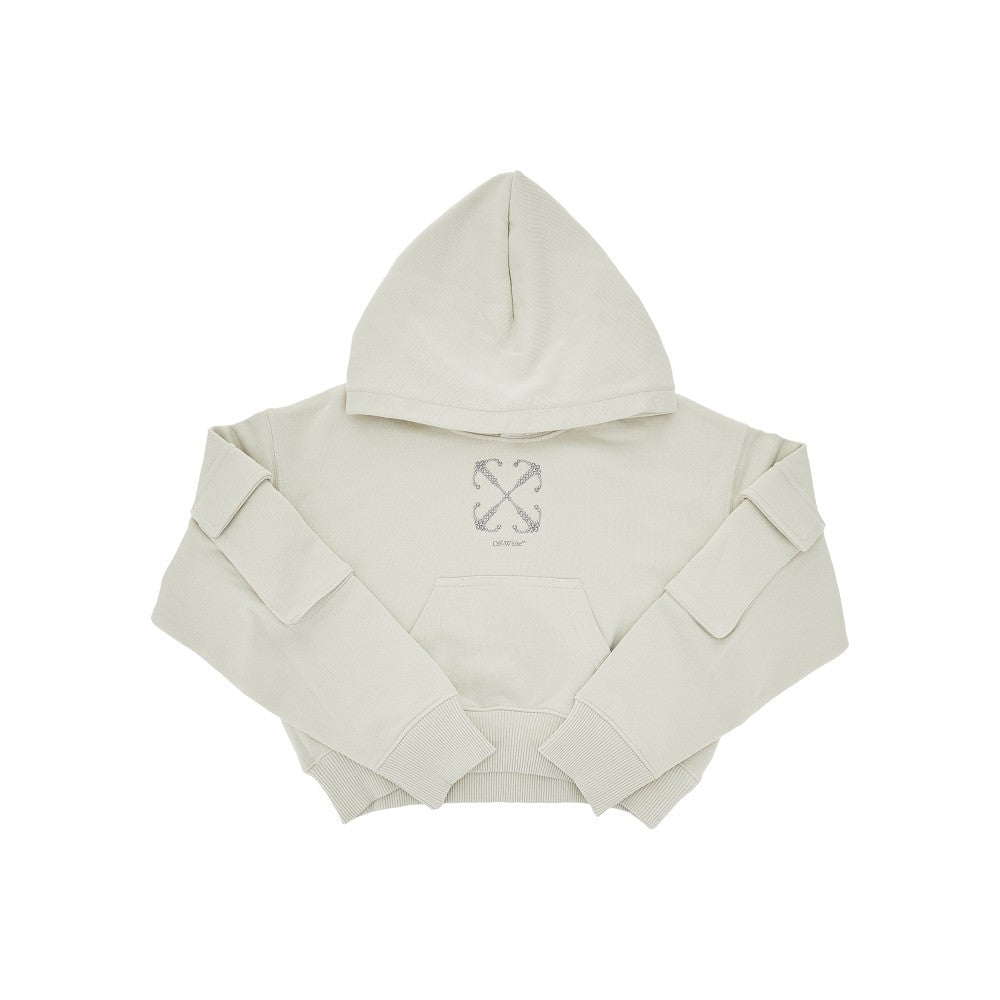 Felpa cropped con tasche cargo