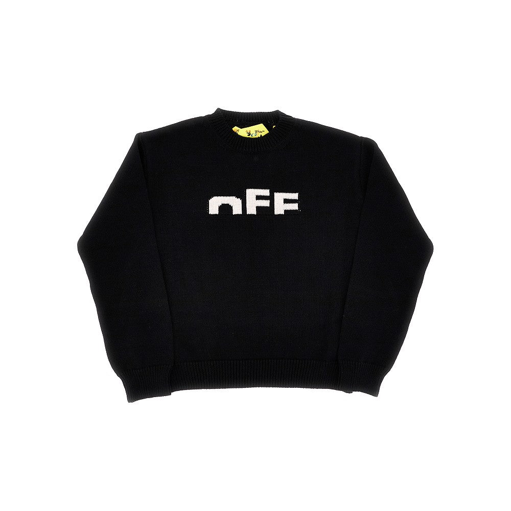 Pullover girocollo in cotone 'Type Logo'
