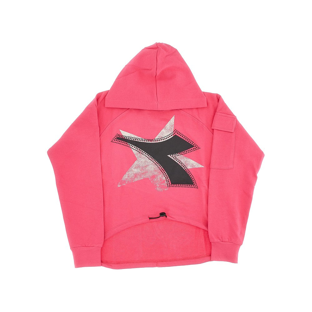 Felpa cropped con stampa logo