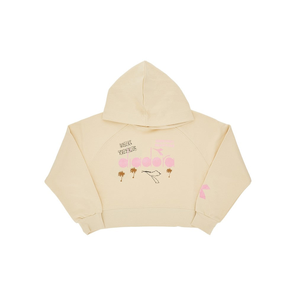 Flocked logo hoodie