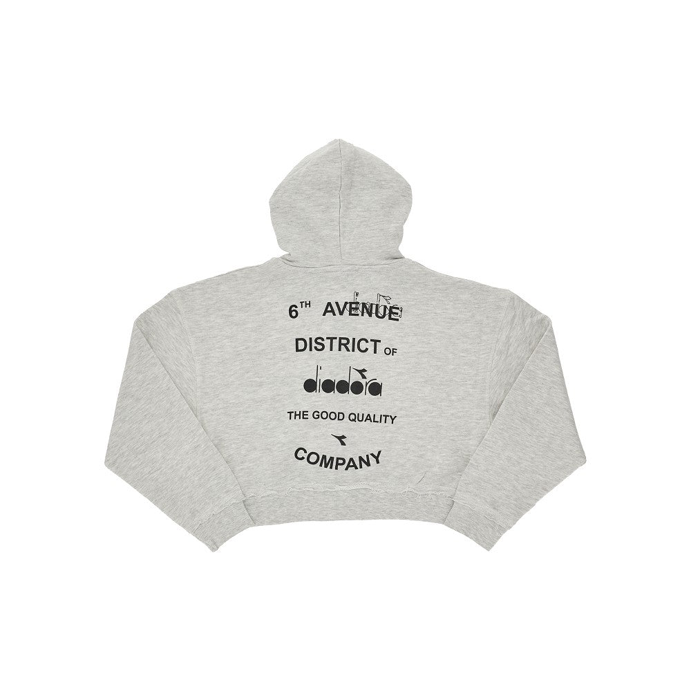 Full-zip cropped hoodie