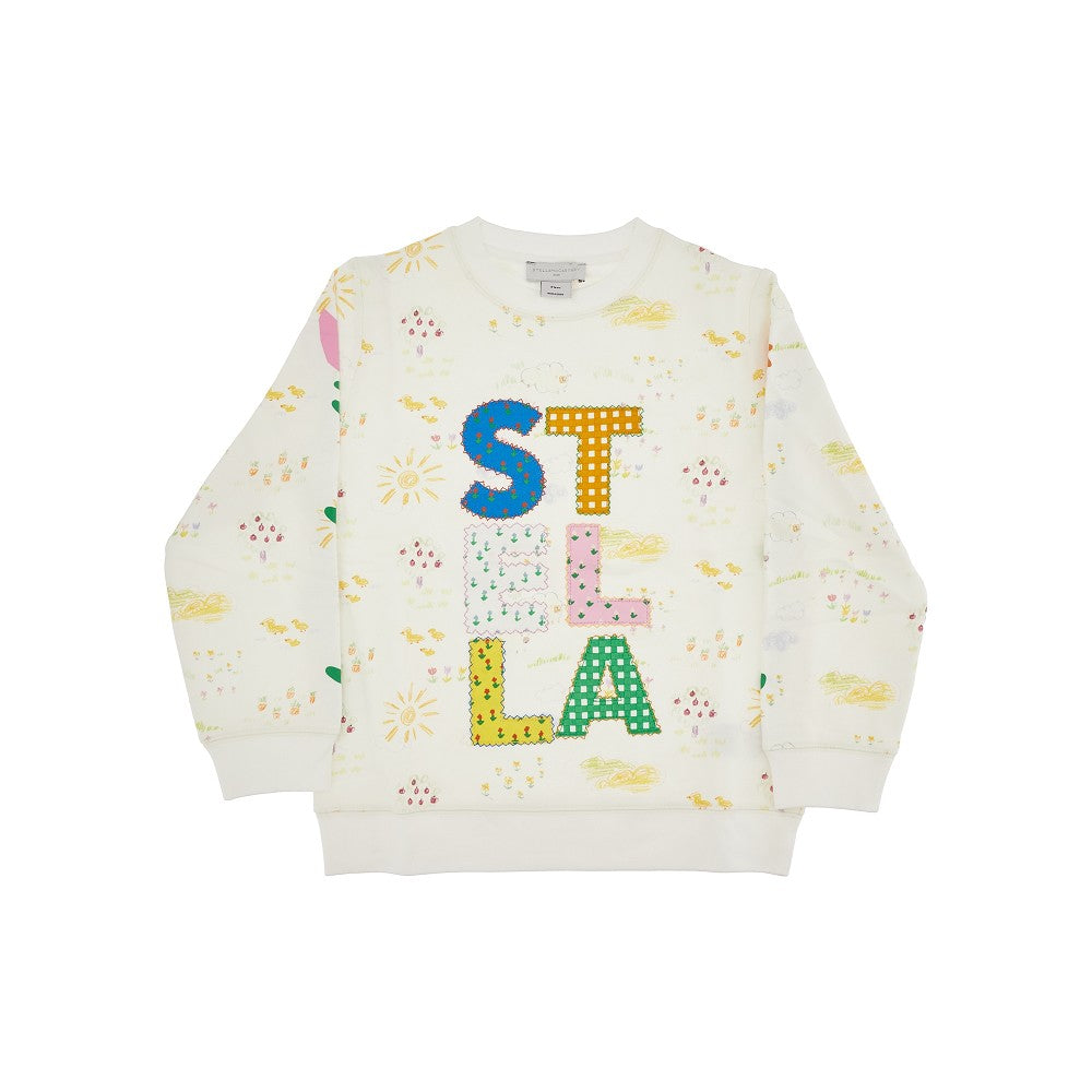 Printed cotton crewneck sweatshirt