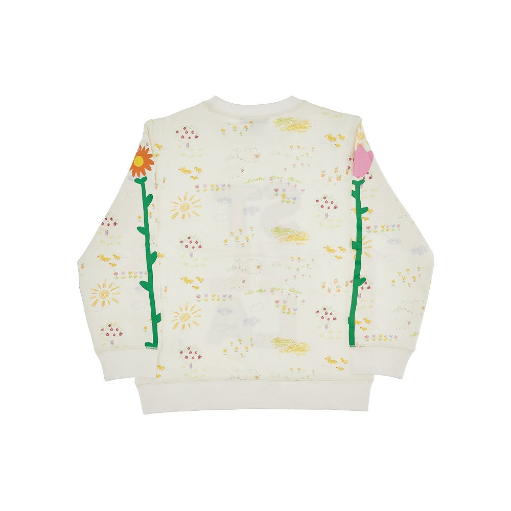 Printed cotton crewneck sweatshirt