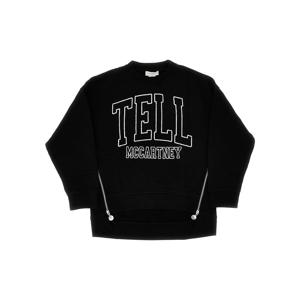 Sweatshirt with logo print and side zippers
