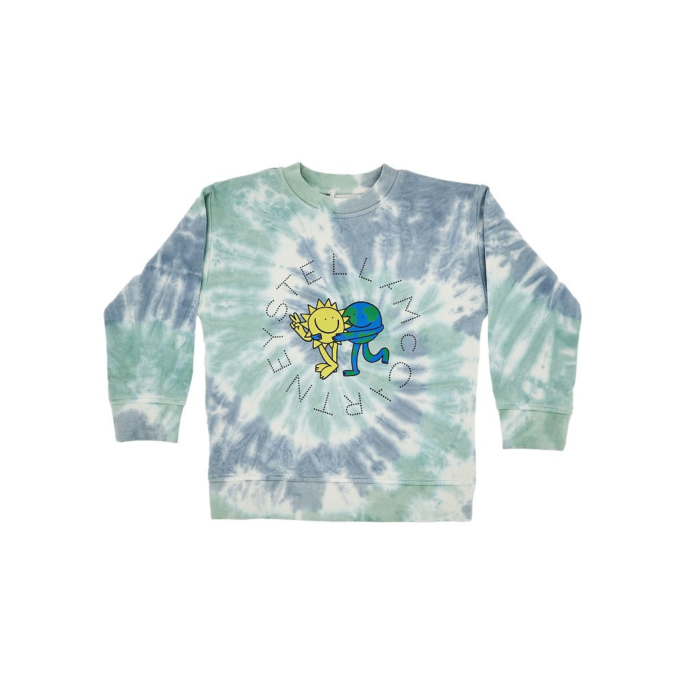 Tie-dye crewneck sweatshirt with logo print