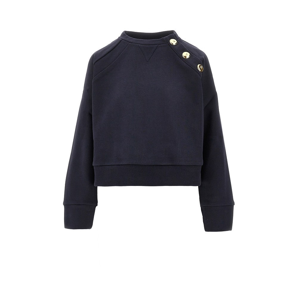 Crewneck sweatshirt with buttons