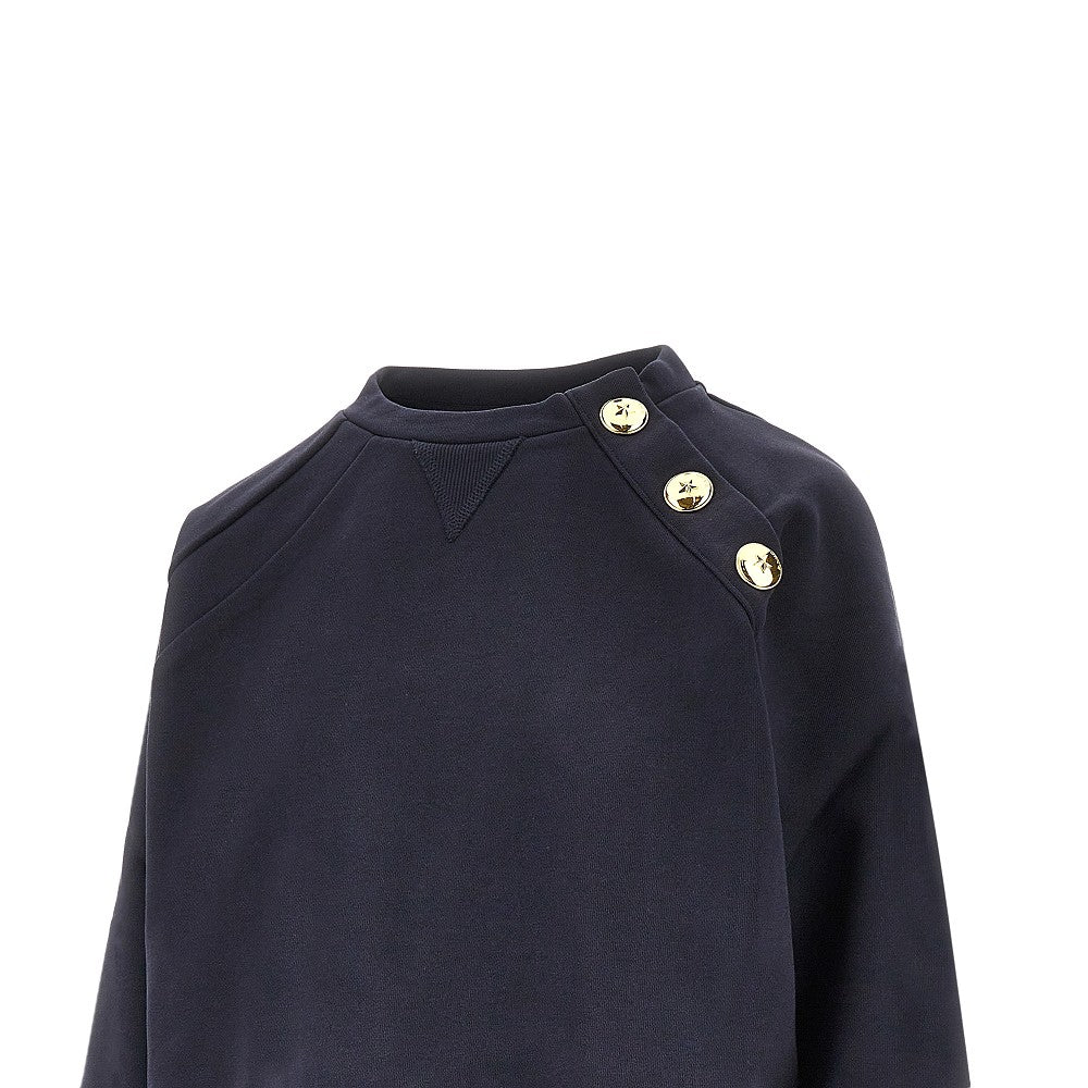Crewneck sweatshirt with buttons
