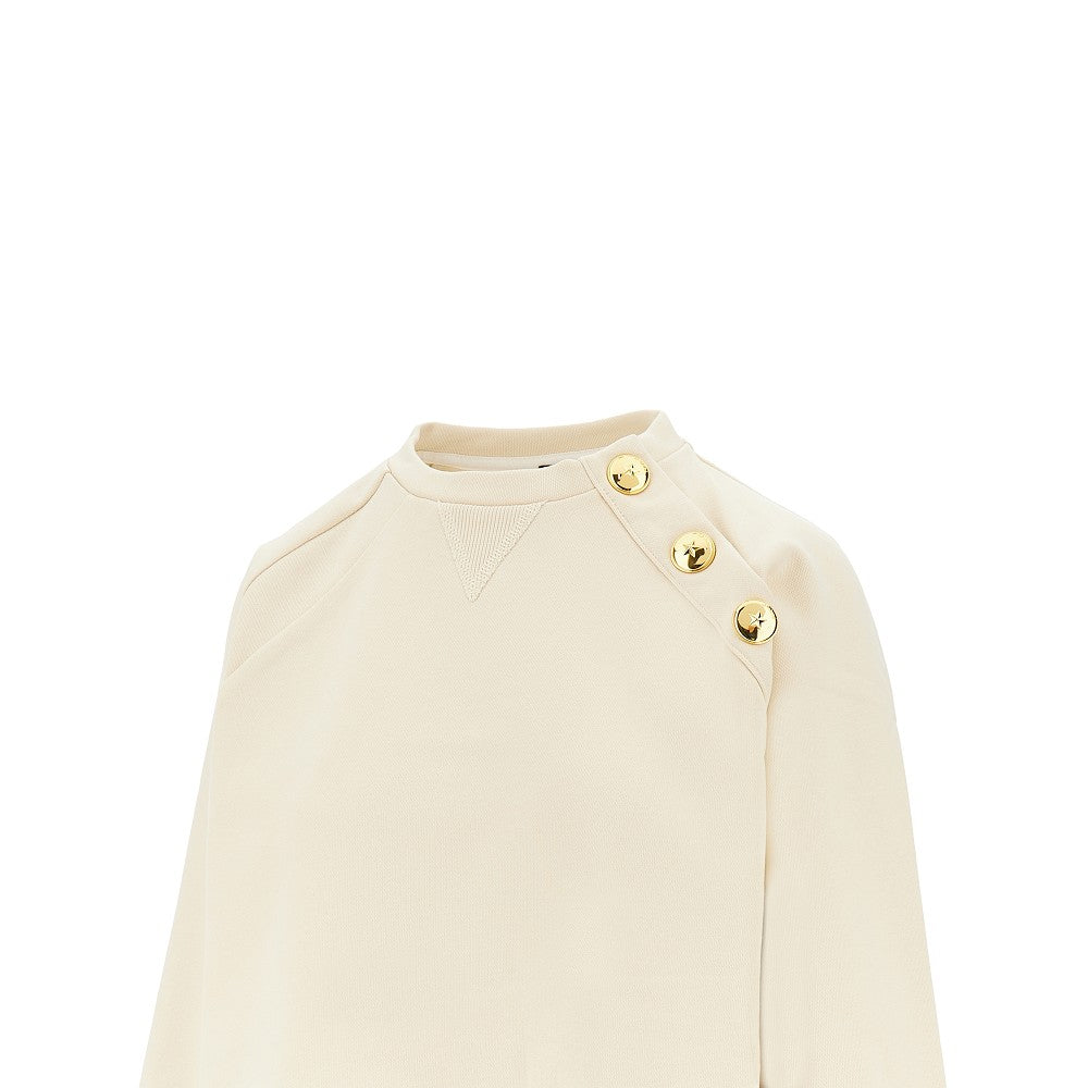 Crewneck sweatshirt with buttons