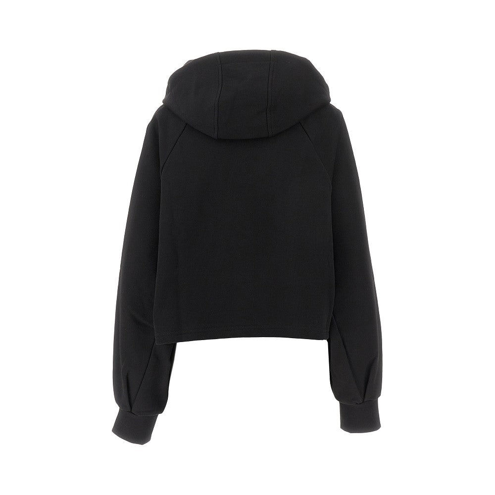 Logo embroidery cropped hoodie