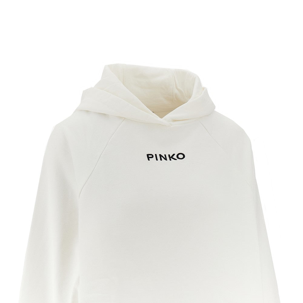 Logo embroidery cropped hoodie