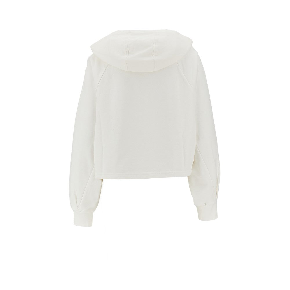 Logo embroidery cropped hoodie