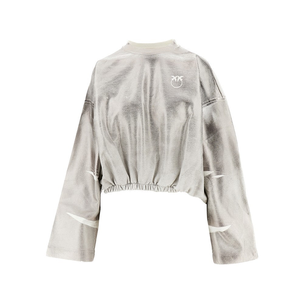 Metallized sweatshirt with logo