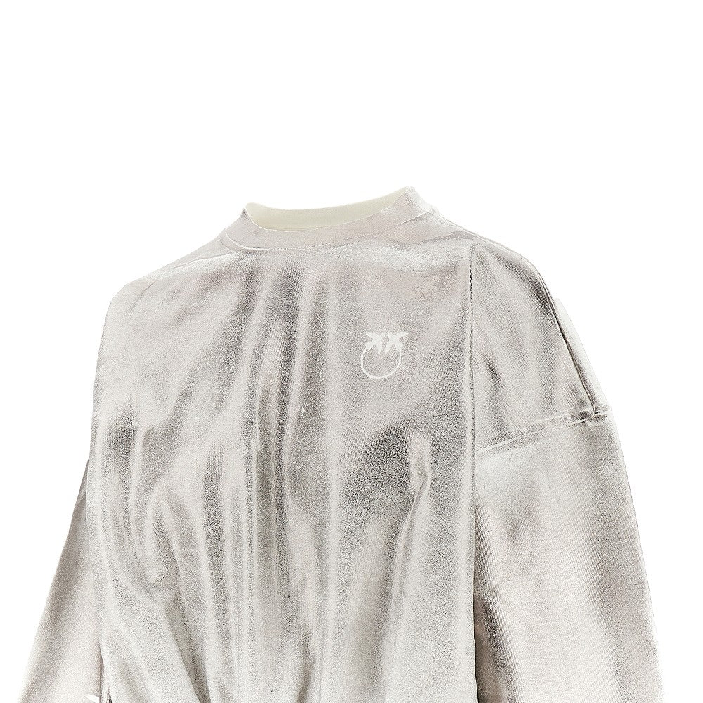 Metallized sweatshirt with logo
