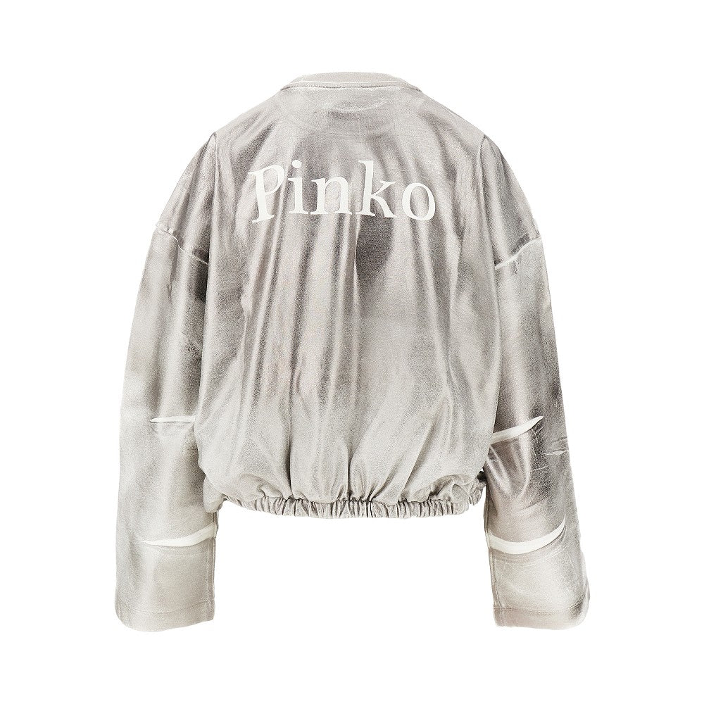 Metallized sweatshirt with logo