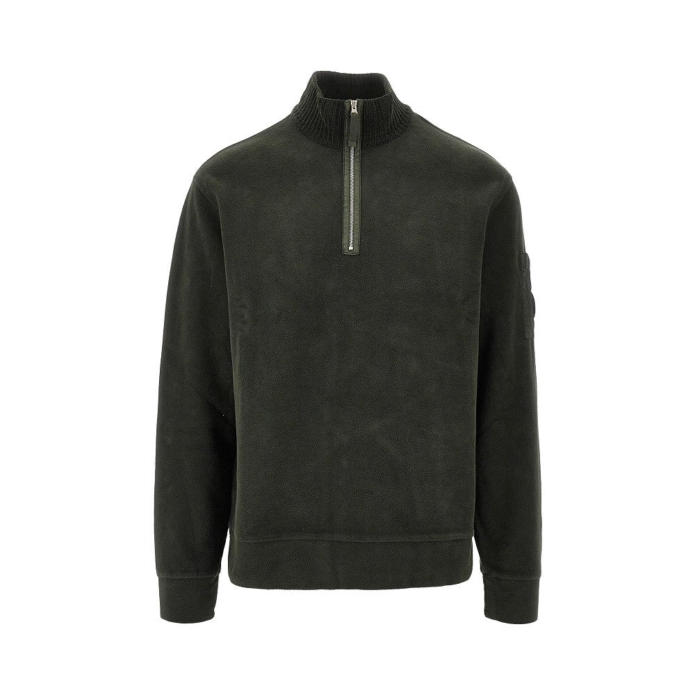 Brushed jersey half-zip sweatshirt