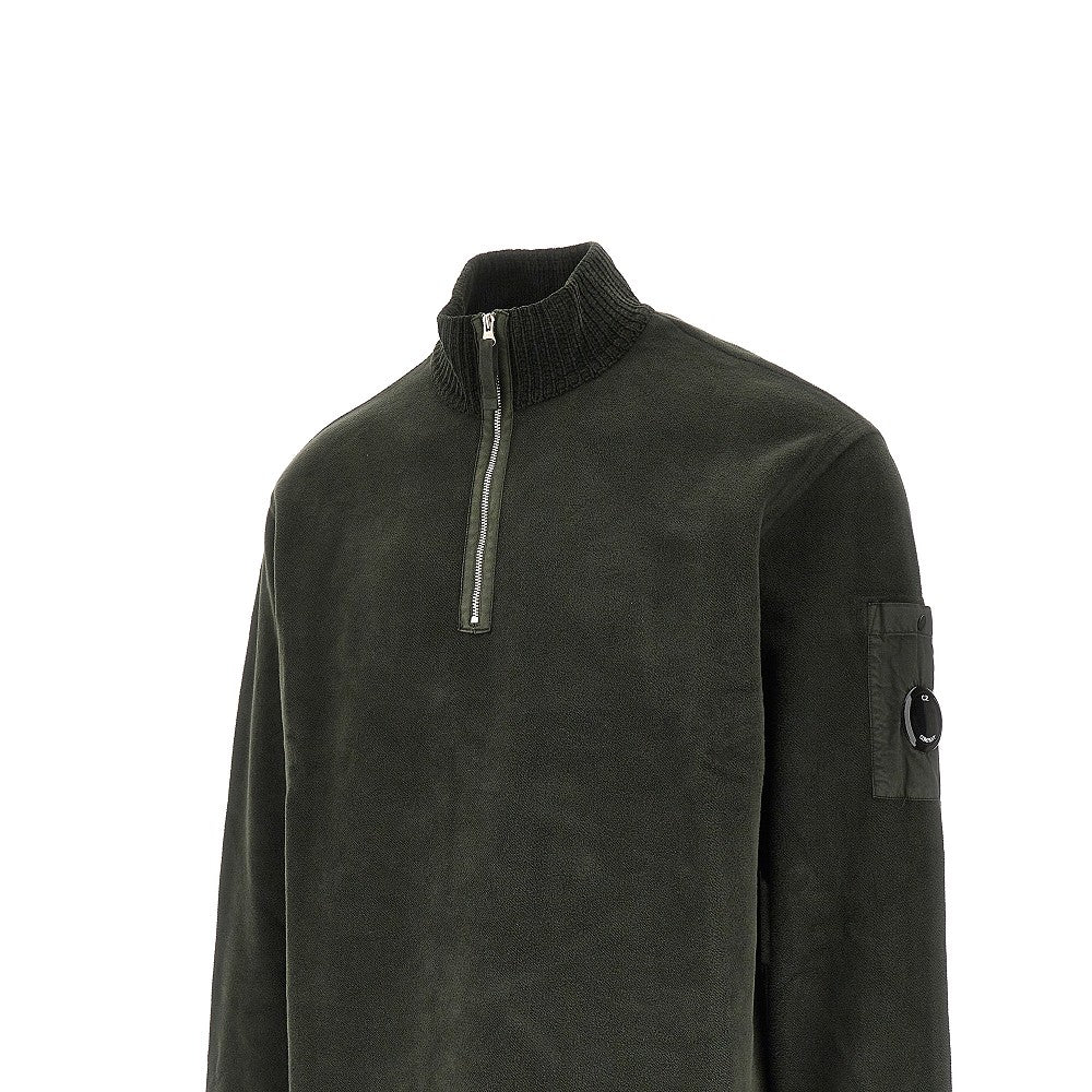 Brushed jersey half-zip sweatshirt