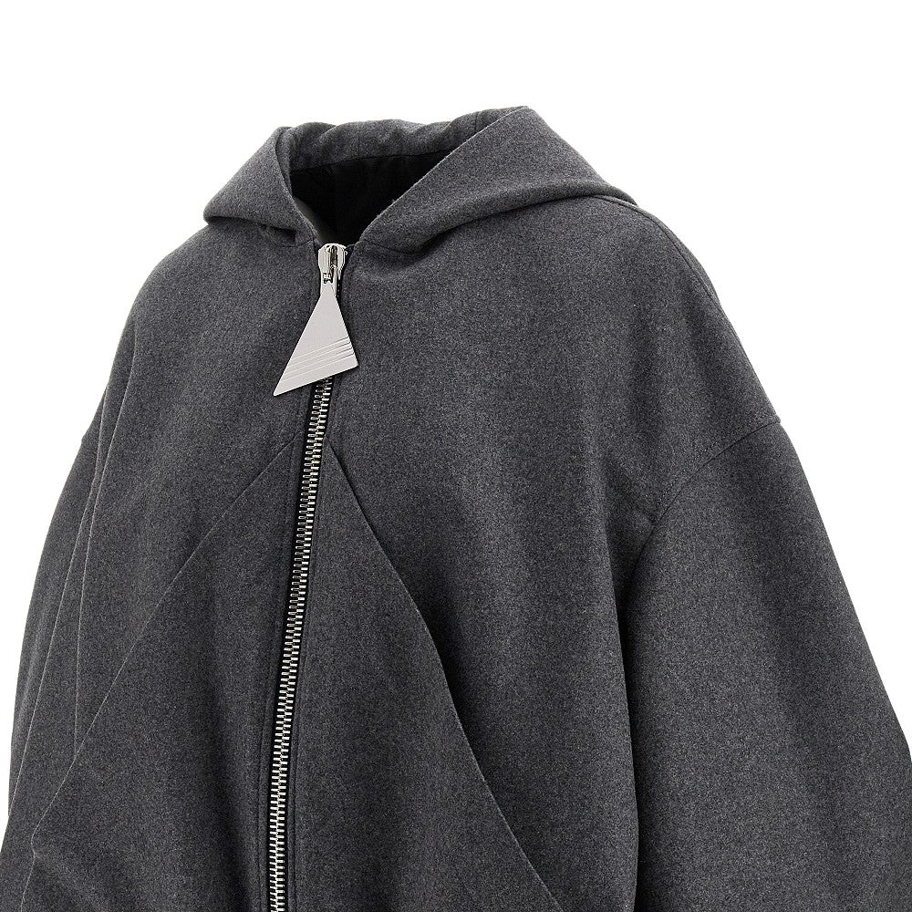 Wool-blend oversized bomber jacket