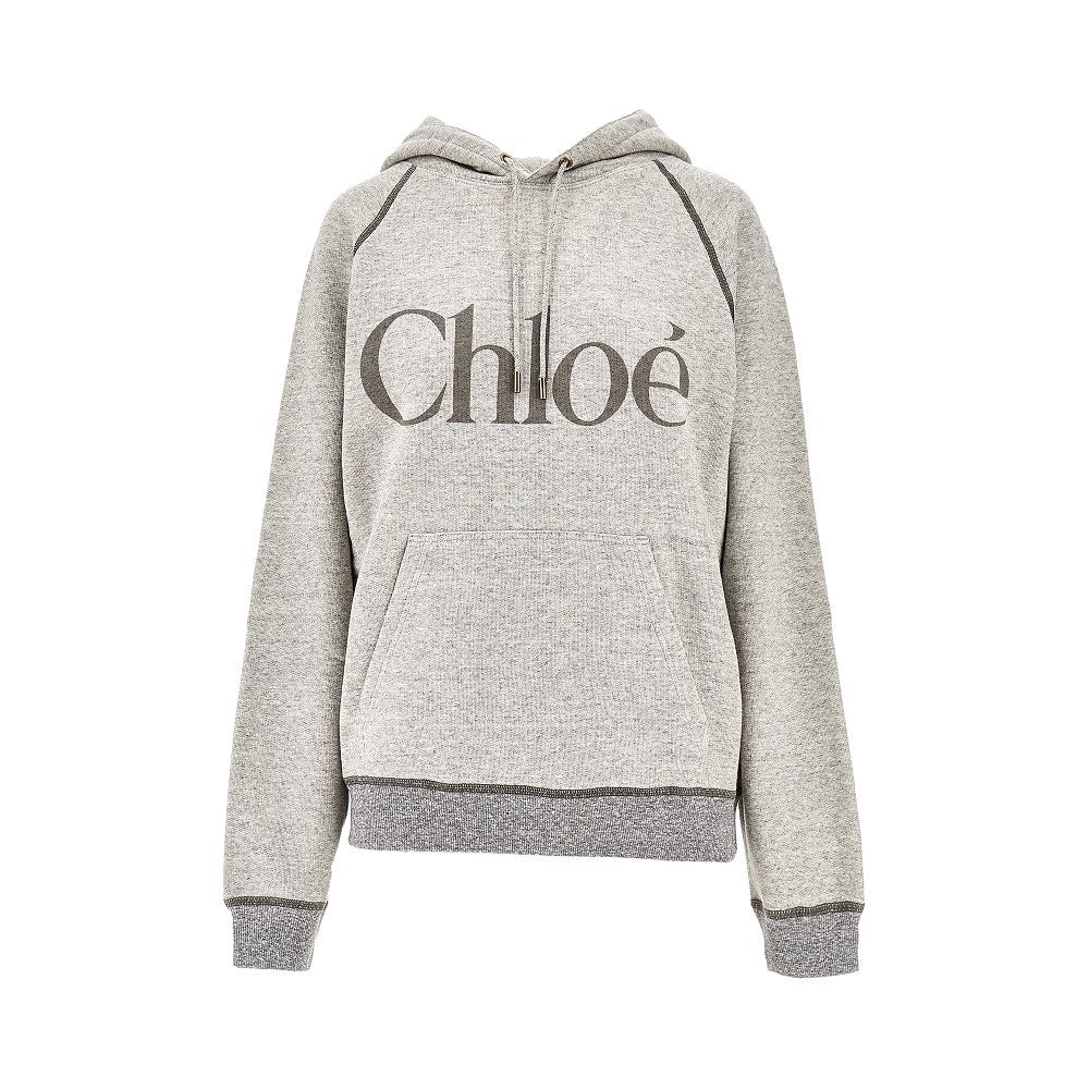 Logo print loose fit hoodie