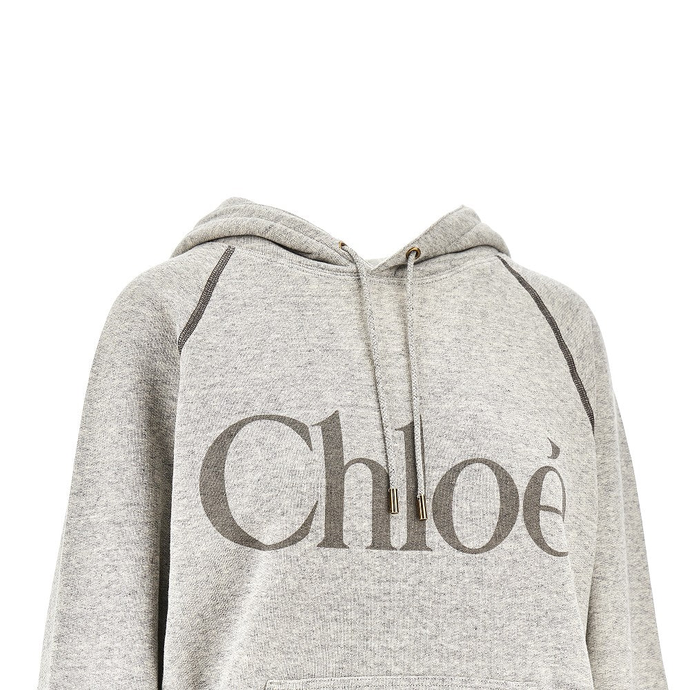 Logo print loose fit hoodie