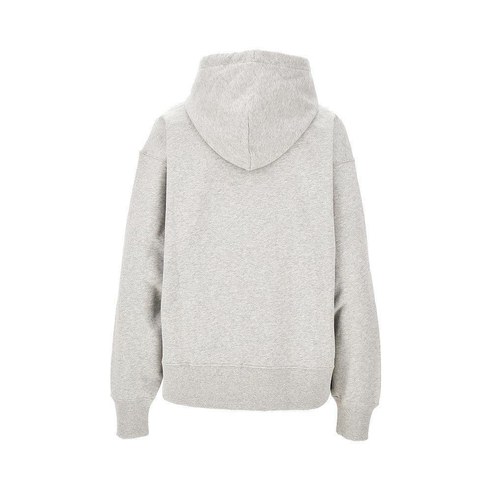 Floral embroidery mélange hoodie