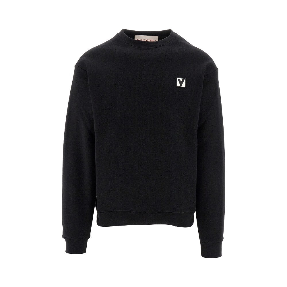 'Chez Valentino' patch crewneck sweatshirt