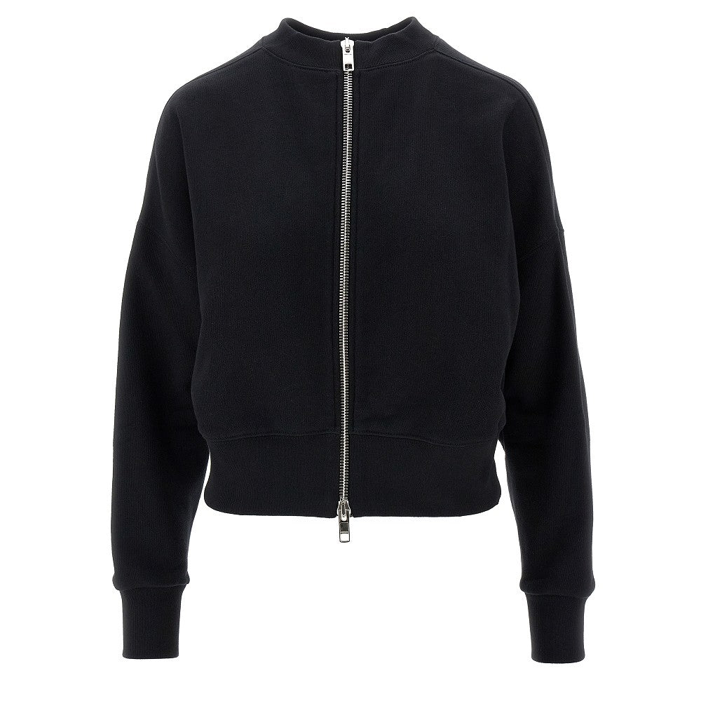 Felpa girocollo con logo e zip