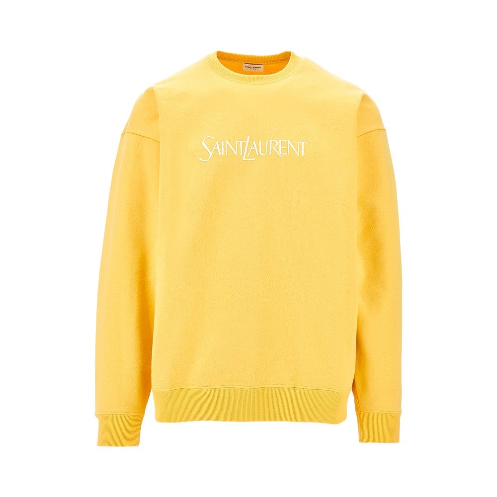 Felpa girocollo con ricamo logo