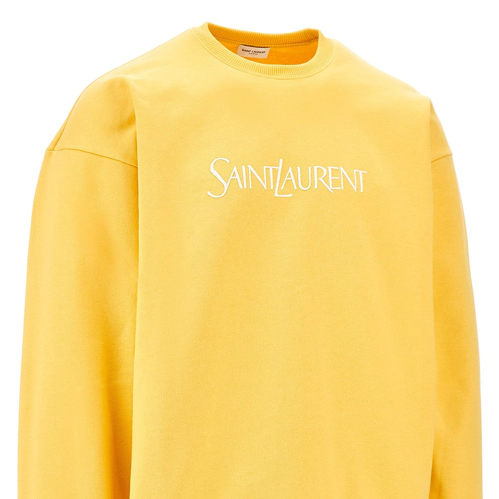 Felpa girocollo con ricamo logo