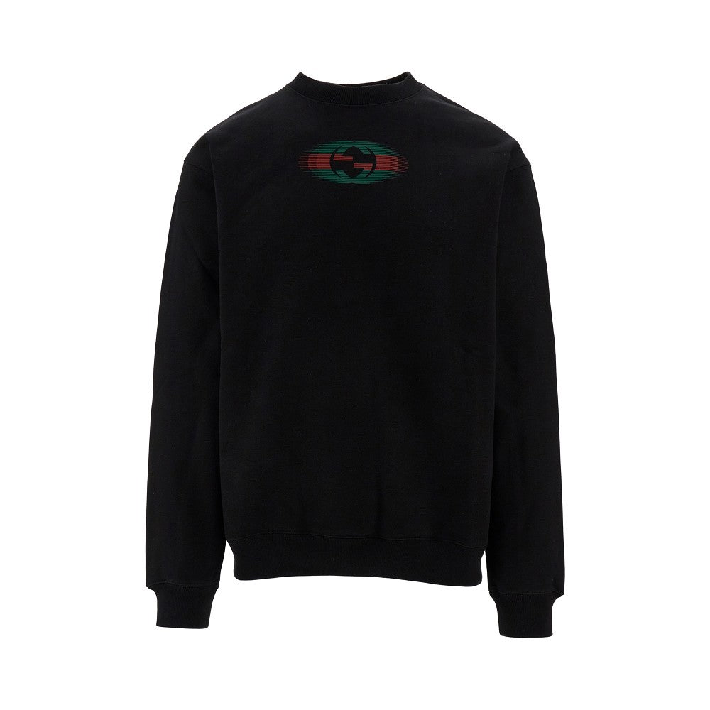 Felpa girocollo con stampe logo