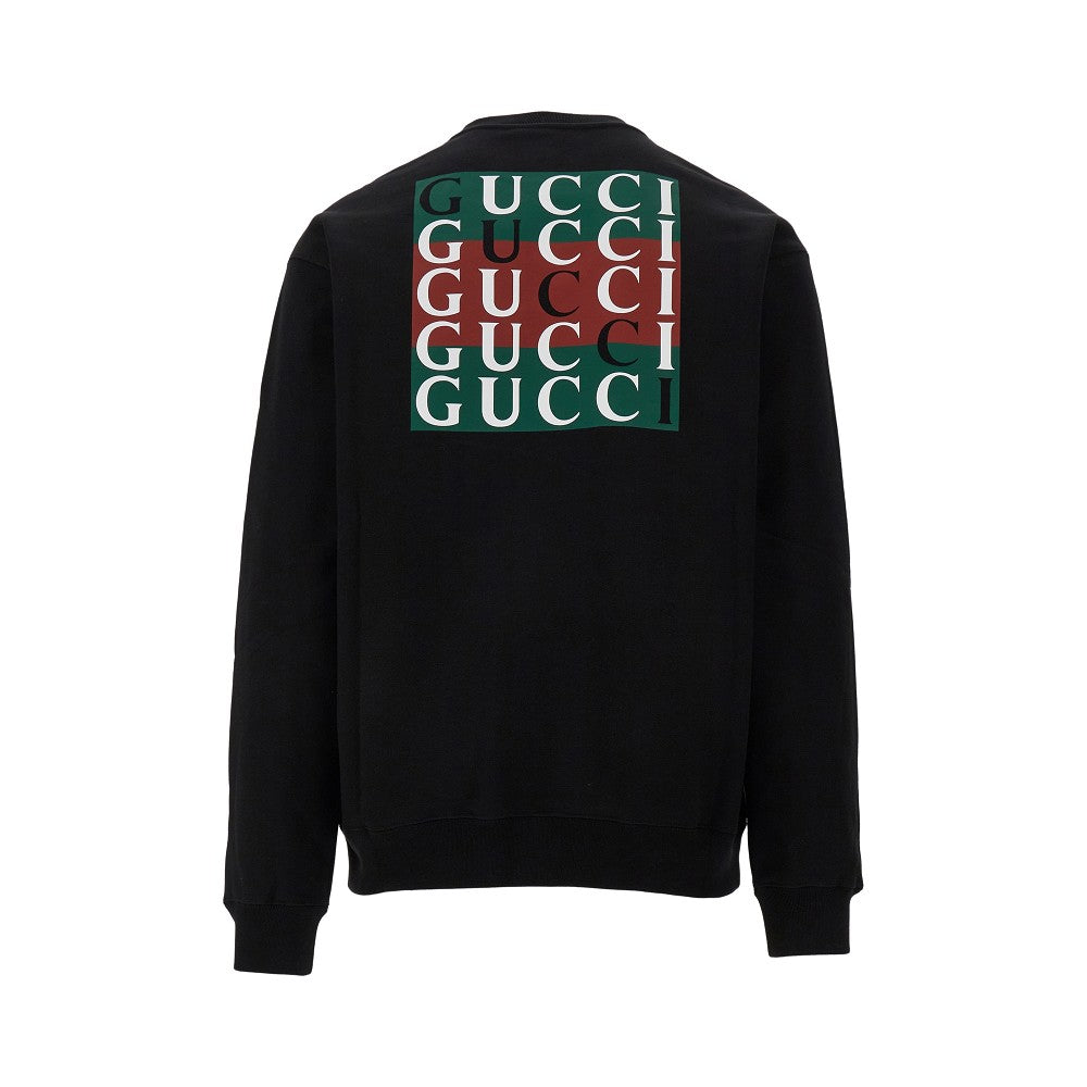 Felpa girocollo con stampe logo