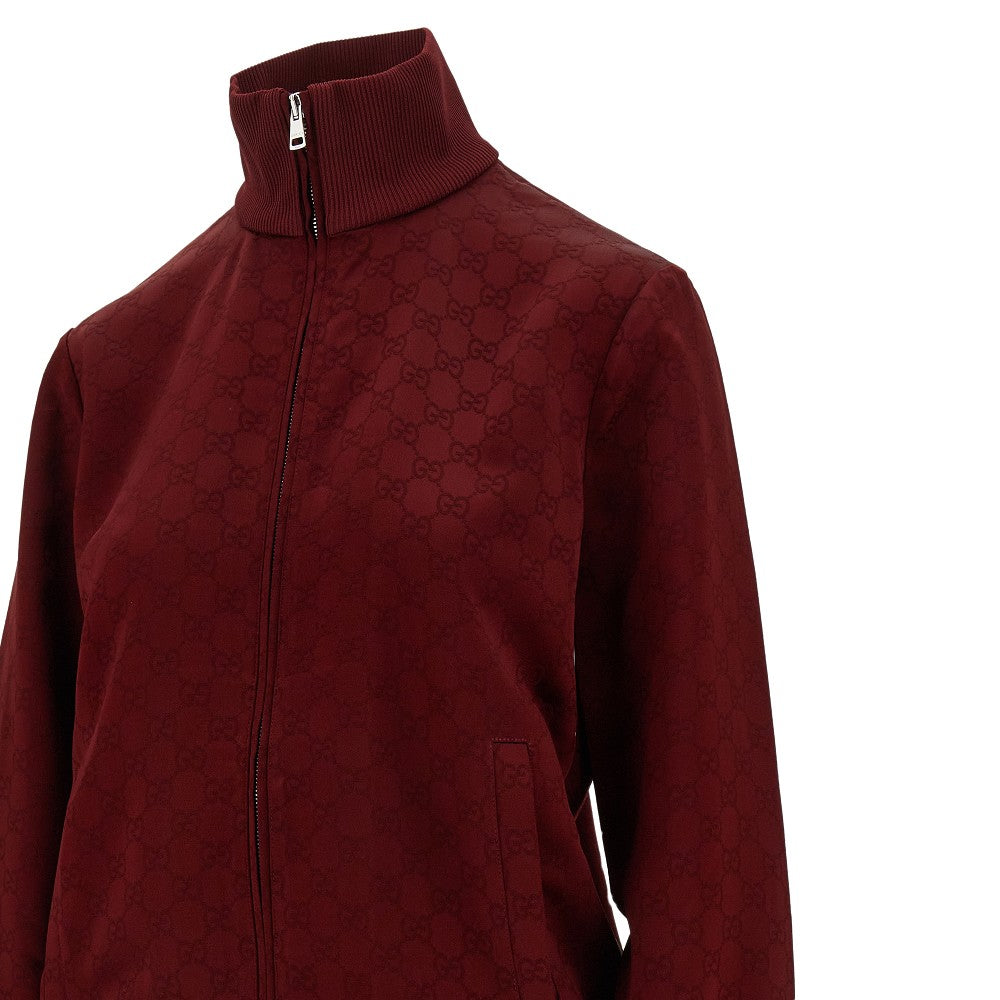 Felpa full-zip in jacquard GG