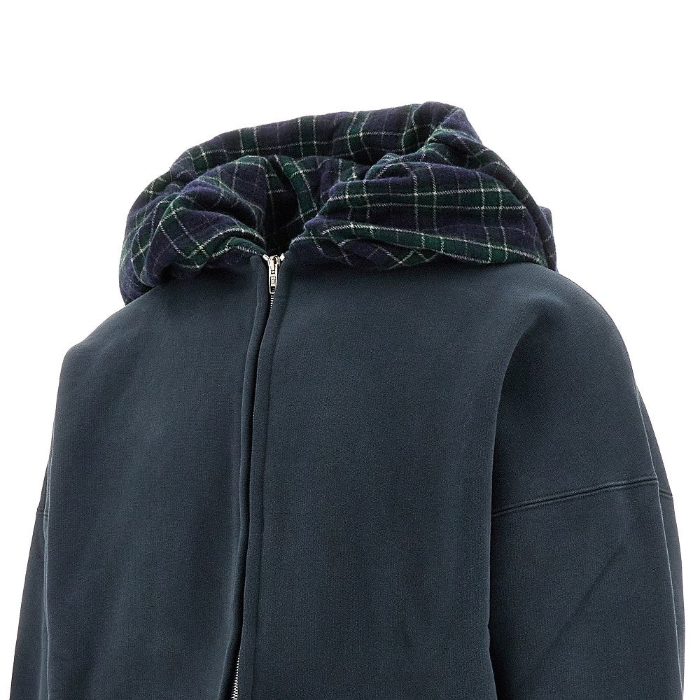 Oversized full-zip hoodie with scarf