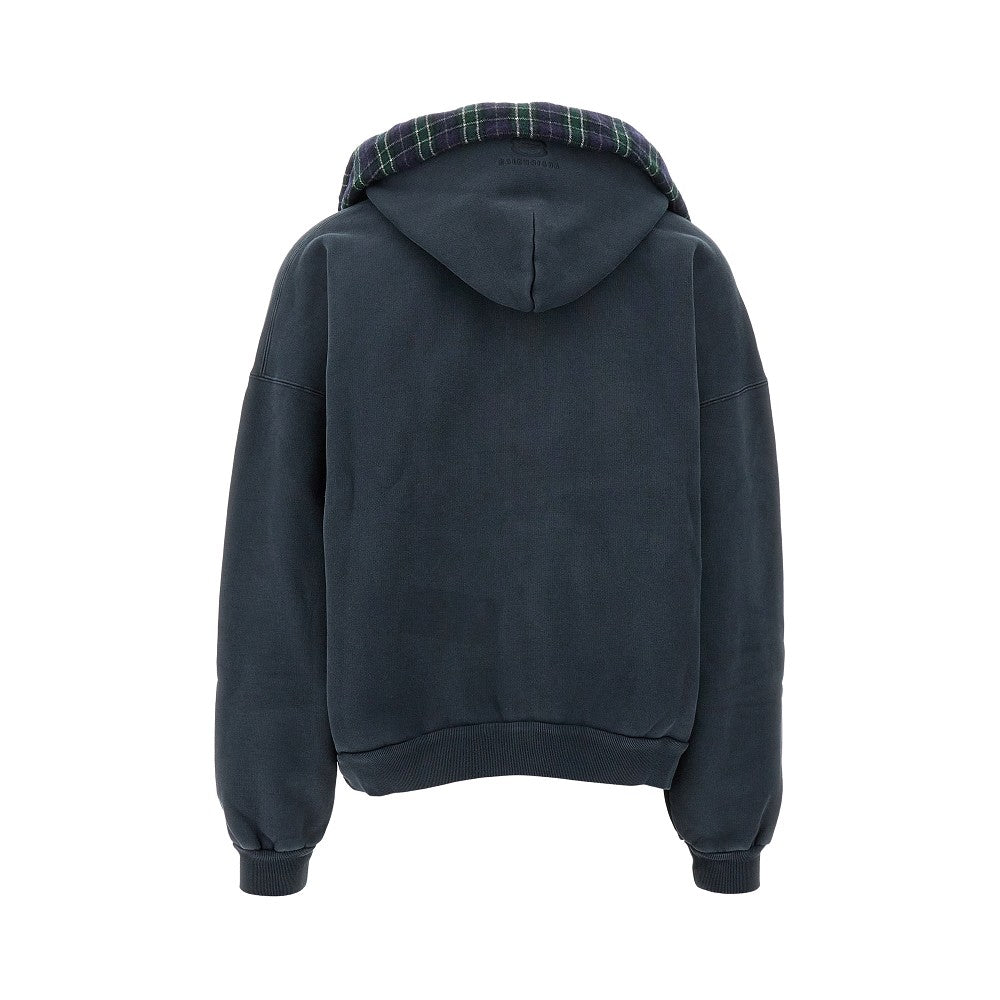 Oversized full-zip hoodie with scarf