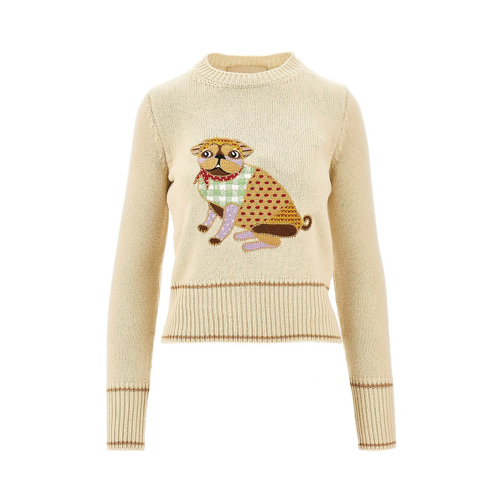 'le Chien de la Maison' embroidered sweater
