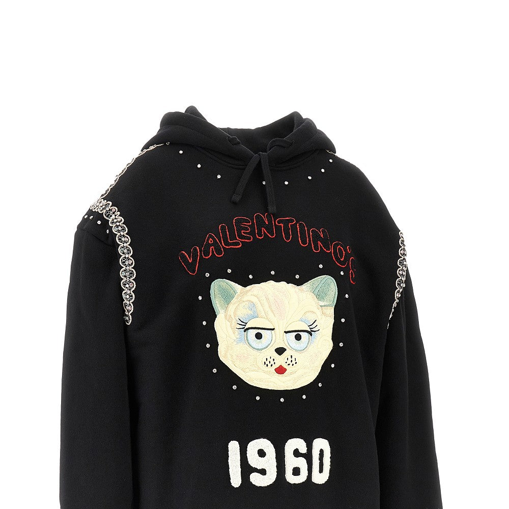 'Le Chat De La Maison' embroidered hoodie