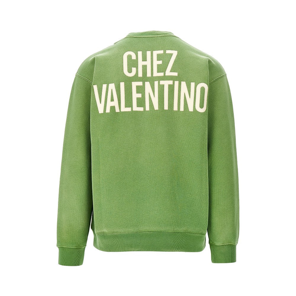 'Chez Valentino' patch and print sweatshirt
