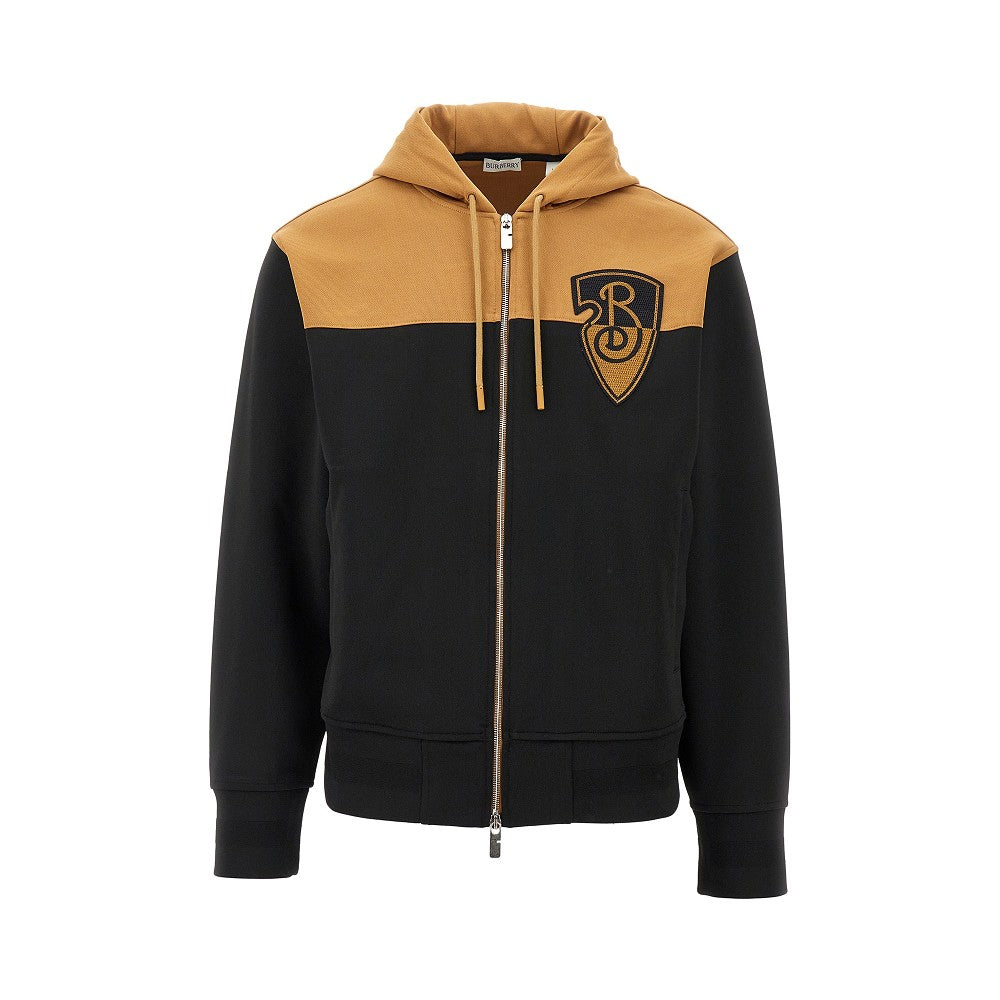 'B-Shield' embroidery full-zip hoodie