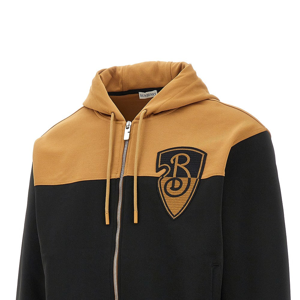 'B-Shield' embroidery full-zip hoodie