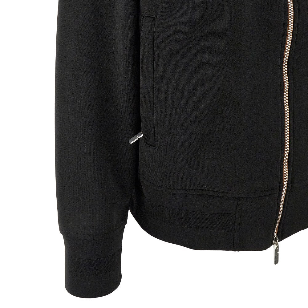 'B-Shield' embroidery full-zip hoodie