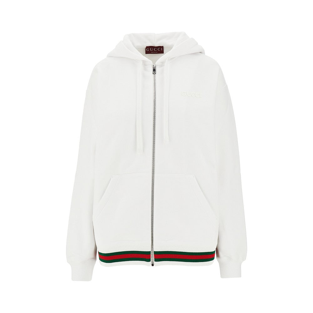 Full-zip hoodie with Web detail