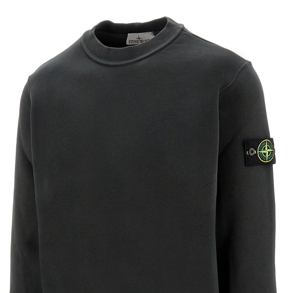 Felpa in cotone biologico con badge logo