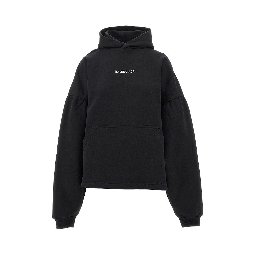 'Balenciaga Back' oversized cropped hoodie
