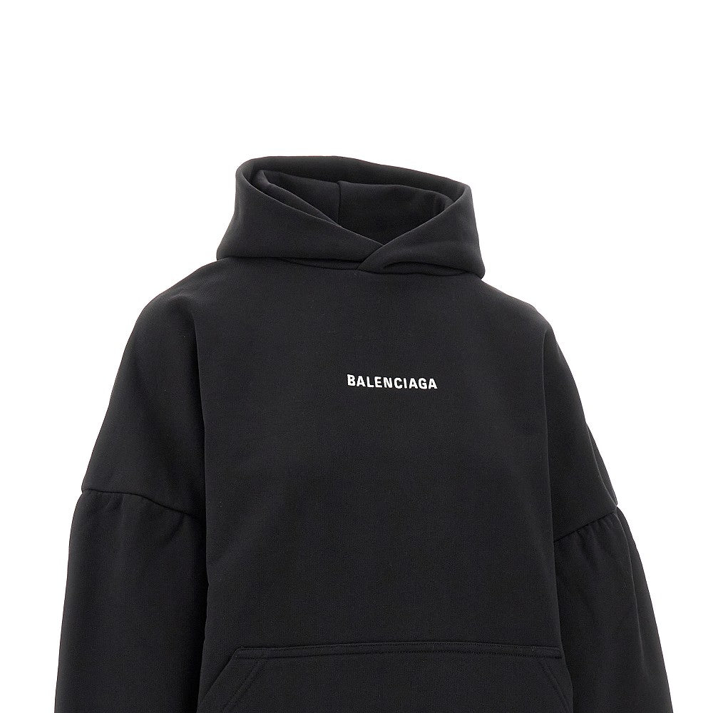 'Balenciaga Back' oversized cropped hoodie