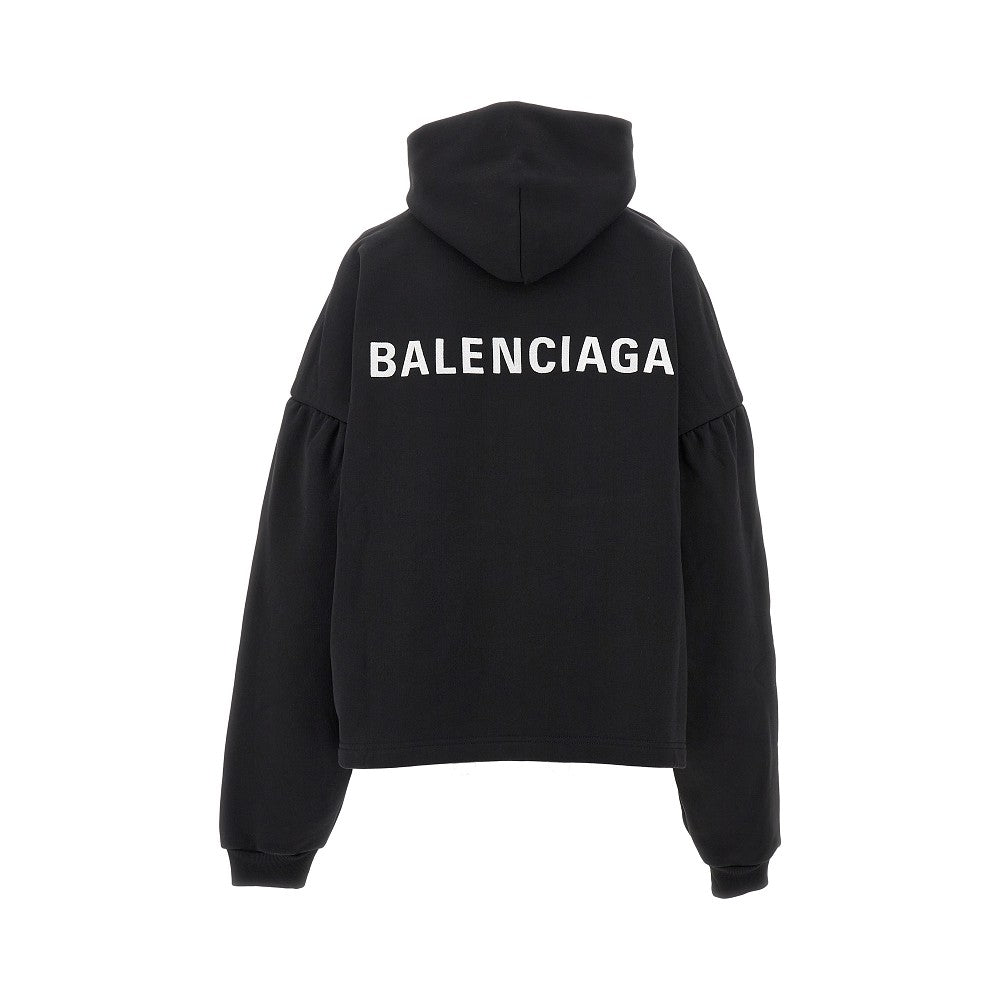 'Balenciaga Back' oversized cropped hoodie