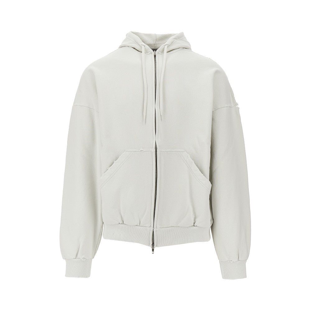 'Security Tape' print full-zip hoodie