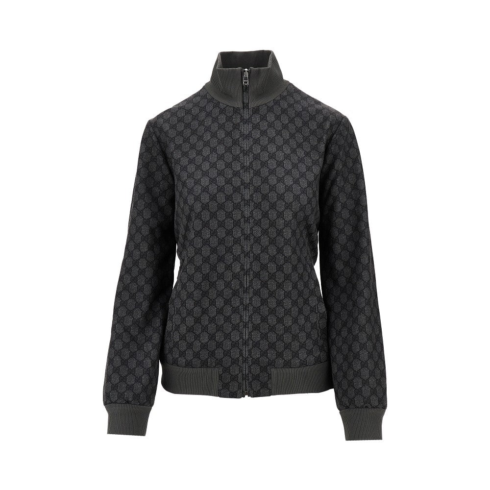 Felpa full-zip in jersey tecnico GG