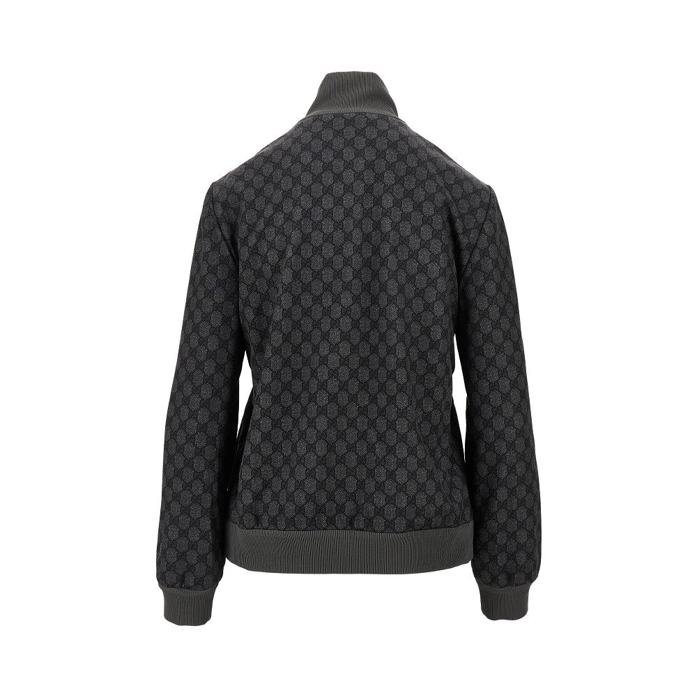 Felpa full-zip in jersey tecnico GG