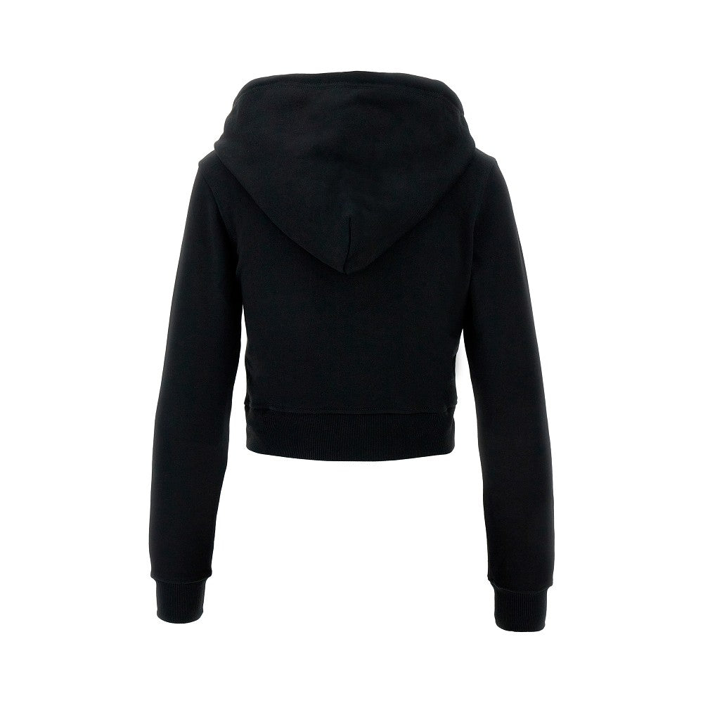 Cut-out Oval D logo cropped hoodie