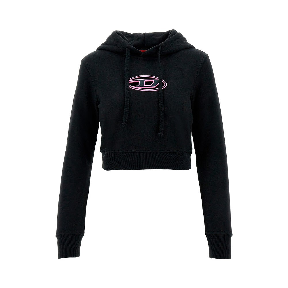 Cut-out Oval D logo cropped hoodie
