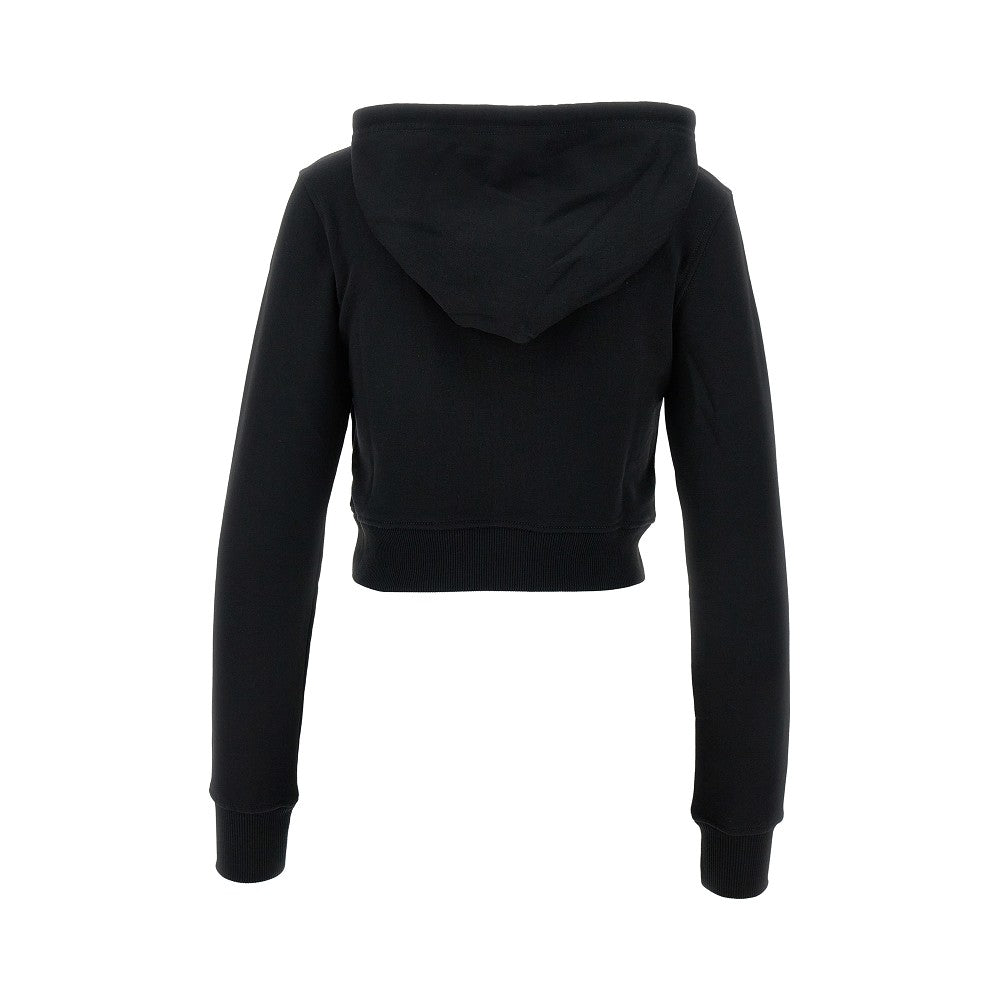 Cut-out Oval D logo cropped hoodie